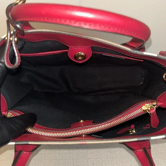 Burberry Medium Red/Beige House Check Banner Bag - Picture 6 of 15